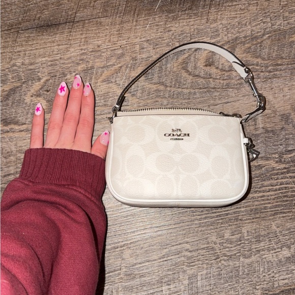Coach Handbags - Coach Small Signature Mini Wristlet in White